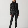 Joseph Ribkoff Black/Multi Plaid Jacket Style 233218 - Image 2