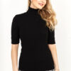 Frank Lyman Black Textured Mock Neck Top Style 233866U