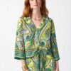 Joseph Ribkoff Paisley Print Front Tie Top