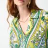 Joseph Ribkoff Paisley Print Front Tie Top - Image 3